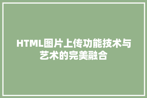 HTML图片上传功能技术与艺术的完美融合