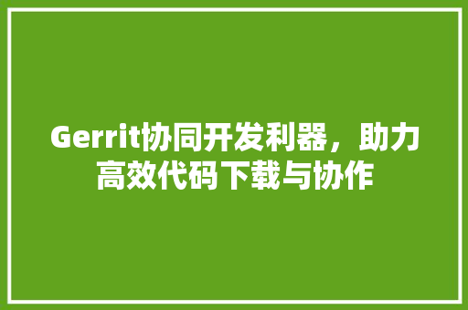 Gerrit协同开发利器，助力高效代码下载与协作