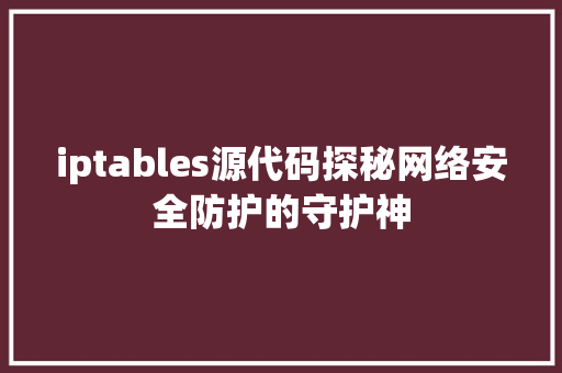 iptables源代码探秘网络安全防护的守护神