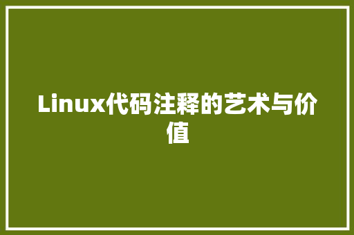 Linux代码注释的艺术与价值