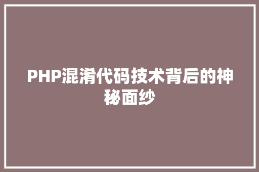 PHP混淆代码技术背后的神秘面纱