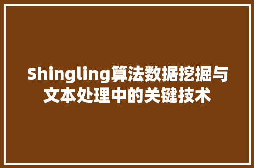 Shingling算法数据挖掘与文本处理中的关键技术