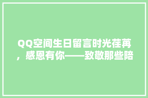 QQ空间生日留言时光荏苒，感恩有你——致敬那些陪伴我们走过的岁月
