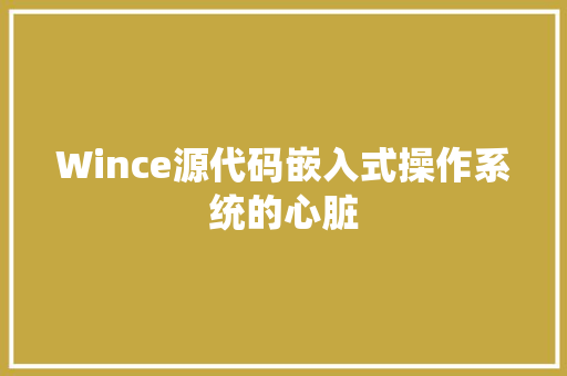 Wince源代码嵌入式操作系统的心脏