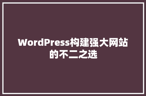 WordPress构建强大网站的不二之选