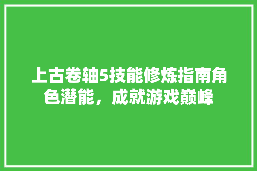 上古卷轴5技能修炼指南角色潜能，成就游戏巅峰