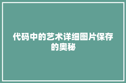 代码中的艺术详细图片保存的奥秘