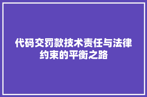 代码交罚款技术责任与法律约束的平衡之路