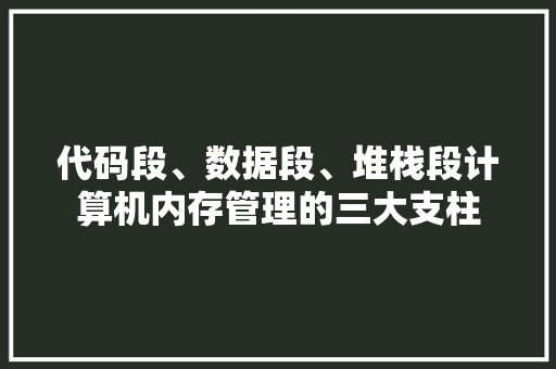 代码段、数据段、堆栈段计算机内存管理的三大支柱