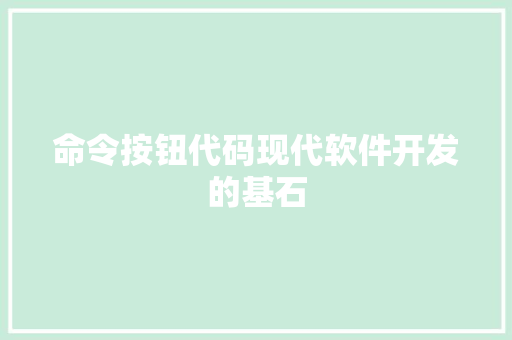 命令按钮代码现代软件开发的基石