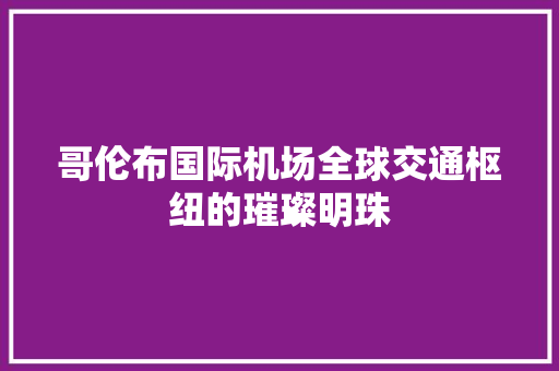哥伦布国际机场全球交通枢纽的璀璨明珠