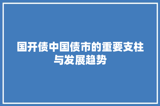 国开债中国债市的重要支柱与发展趋势