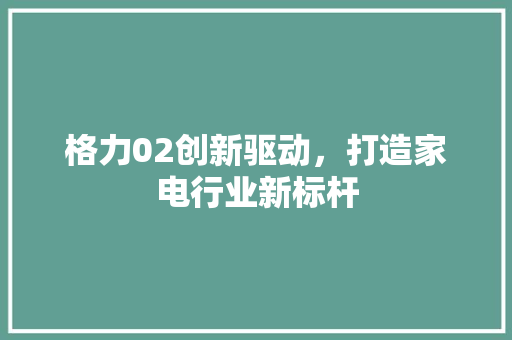 格力02创新驱动，打造家电行业新标杆