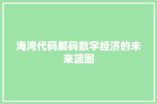 海湾代码解码数字经济的未来蓝图