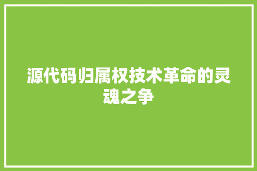 源代码归属权技术革命的灵魂之争