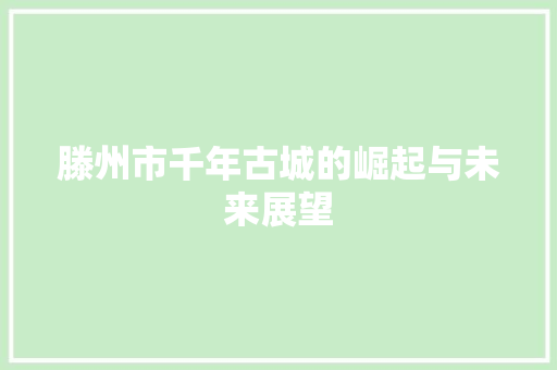 滕州市千年古城的崛起与未来展望